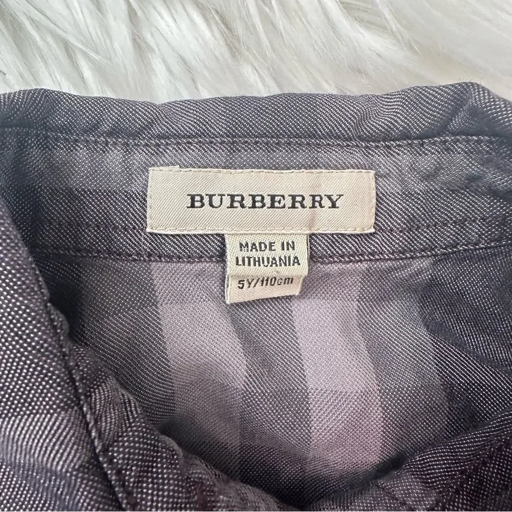 [Burberry] Girls Purple Tunic Shirt Dress - Size 5T